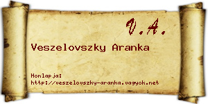 Veszelovszky Aranka névjegykártya