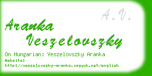 aranka veszelovszky business card